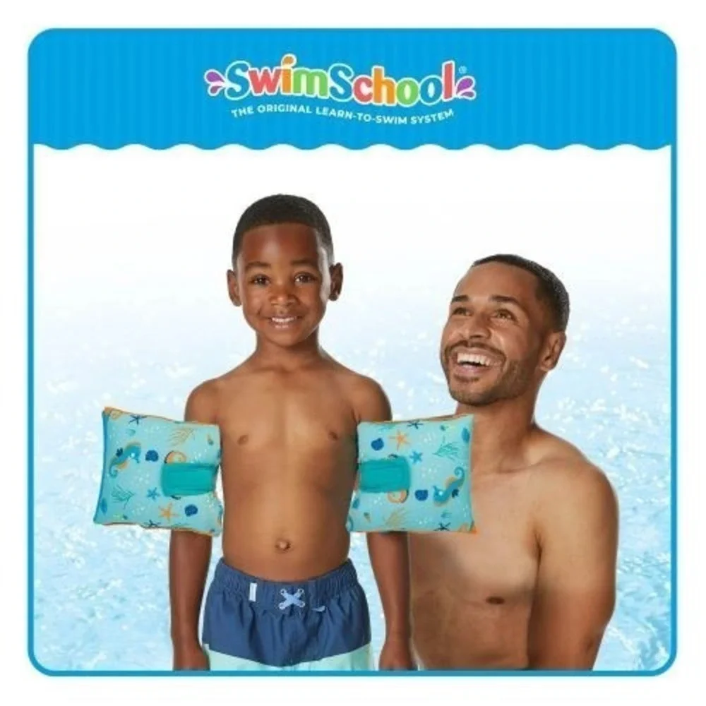 Swim School Adjustable Fabric‎ Arm Floats M/L 40–80 lbs Level 3